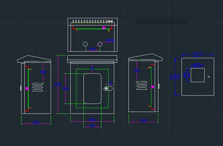 pH installation box size