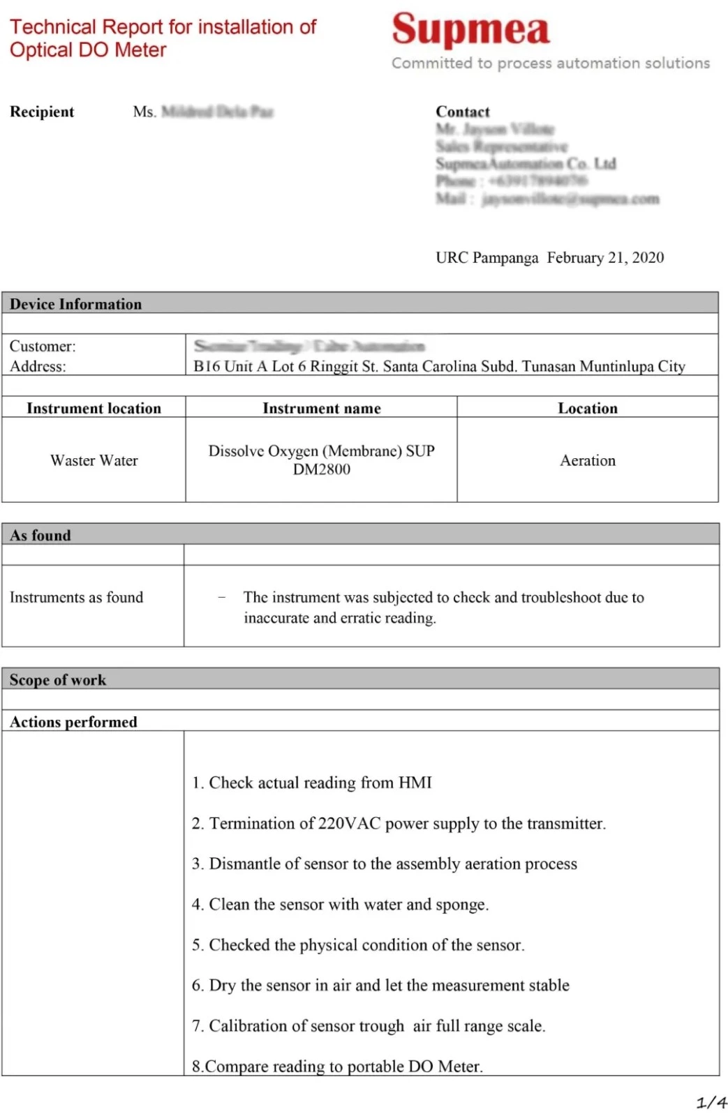 supmea do meter report