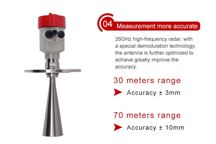 Radar level meter range 